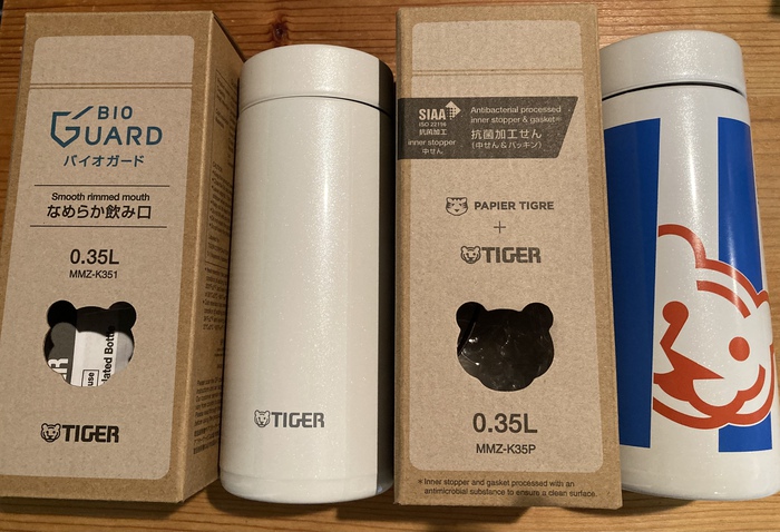 Tiger Thermos Bottle MMZ-K35PWT Water Bottle, 11.8 fl oz (350 ml), Screw Mug Bottle, Papier Tigre, Collaboration, Tiger & Tigle